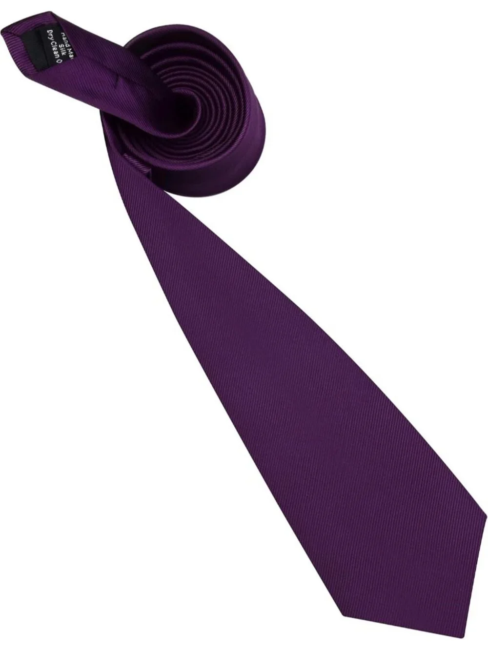 Men Dark Purple Solid Twill Textured Woven Silk Formal Necktie For Wedding Dress